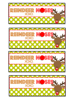 Reindeer Noses Printable by Kinders and Coffee | TpT