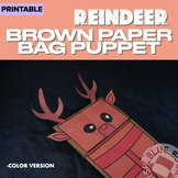 Reindeer Paper Bag Puppet Craft- Christmas - Activity - Fu