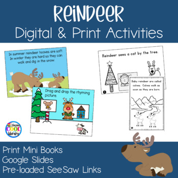 Preview of Reindeer Print and Digital Readers and Activities