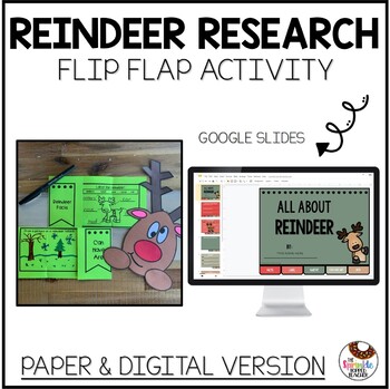 Preview of Reindeer Research | No prep Activity & Craft | Digital Reindeer