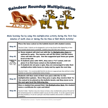 Reindeer Roundup Multiplication by learning4all | TPT