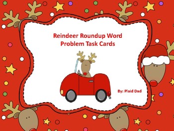 Preview of Reindeer Roundup Word Problem Task Cards