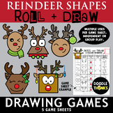 Reindeer SHAPES Roll and Draw Game Sheets | NO PREP Drawin