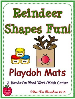 Preview of Reindeer Shapes Fun! Playdoh Activity Pack