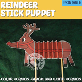 Reindeer Stick Puppet Craft, Christmas Play, 2 pgs