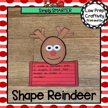Preview of Reindeer Themed Cut and Paste Shape Math Craftivity