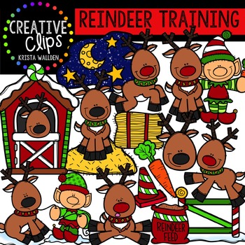 Preview of Reindeer Clipart- Reindeer Training {Creative Clips Clipart}