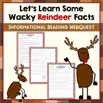 Preview of Reindeer Webquest Reading Scavenger Hunt Worksheets