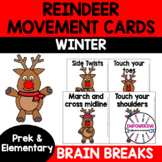 Reindeer Winter movement cards brain breaks -  occupationa