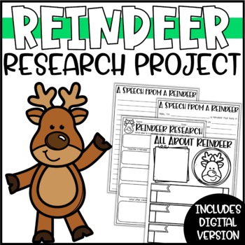 Preview of Reindeer Writing Activity | Winter and Holiday Research Project