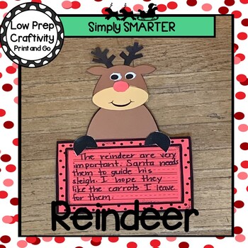 Preview of Reindeer Writing Cut and Paste Craftivity