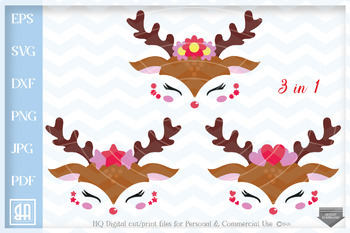 Download Reindeer Girl Svg Reindeer Face Cut Files Christmas Reindeer Bundle Svg PSD Mockup Templates