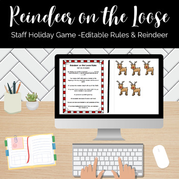 Preview of Reindeer on the Loose Staff Holiday or Christmas Game - Seen on TikTok!