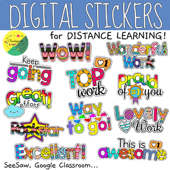 Preview of Reinforcement Digital Stickers | Seesaw Instructions included 