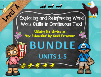 Preview of Reinforcing Word Work in Continuous Text Through My Sidewalks, Level A, BUNDLE!