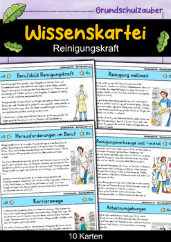 Preview of Reinigungskraft - Wissenskartei - Berufe (German)