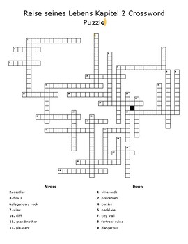 Preview of Reise seines Lebens Kapitel 2 Crossword Puzzle with Answer Key