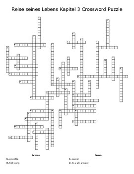 Preview of Reise seines Lebens Kapitel 3 Crossword Puzzle w/Answer Key
