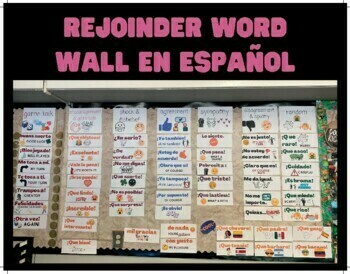 Preview of Rejoinder word wall - Spanish