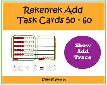 Preview of Rekenrek Addition 50 to 60 making 10