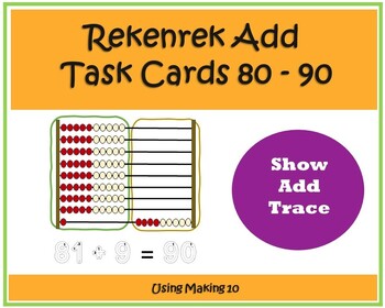 Preview of Rekenrek Addition 80 to 90 making 10