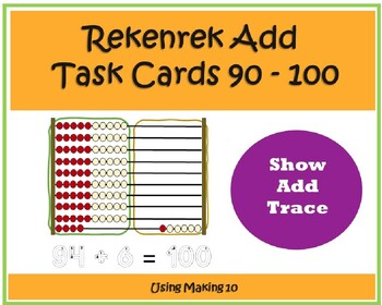 Preview of Rekenrek Addition 90 to 100 making 10