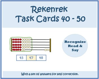 Preview of Rekenrek Identify the number 40 - 50