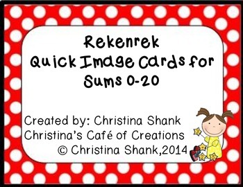 Preview of Rekenrek Quick Image Cards for Sums 0-20