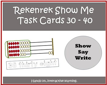 Preview of Rekenrek Show, Say, Write Numerals 30 to 40
