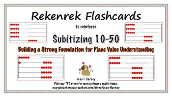 Preview of Rekenrek Subitizing Flashcards 10-50