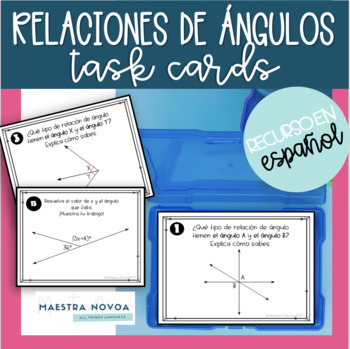 Preview of Relaciones de ángulos task cards