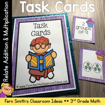 Preview of Relate Addition and Multiplication Task Cards