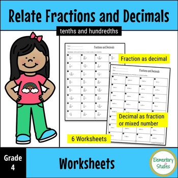 Preview of Relate Fractions and Decimals - tenths and hundredths