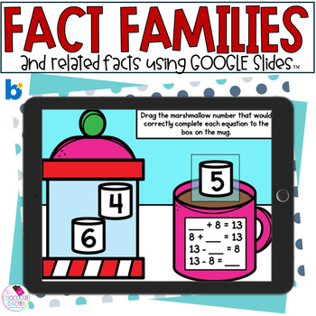 Preview of Fact Families - Addition and Subtraction - Winter GOOGLE Slides