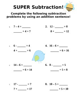 Preview of Related Facts - Addition and Subtraction