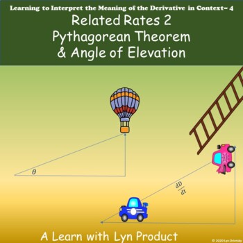 Preview of Related Rates 2: Ladders, Angles of Elevation, and the Pythagorean Theorem