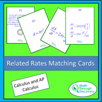 Preview of Calculus - Related Rates Matching Cards