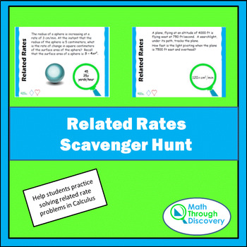 Preview of Calculus - Related Rates Scavenger Hunt