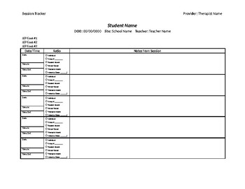 Preview of Related Service Session Tracker