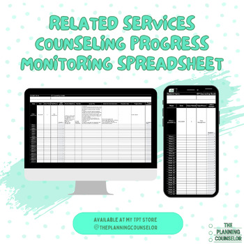 Preview of Related Services - Counseling Progress Monitoring Spreadsheet