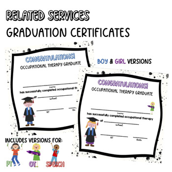 Preview of Related Services (OT, PT, ST) Graduation Certificates