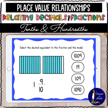 Preview of Relating Decimals to Fractions Tenths and Hundredths BOOM Cards