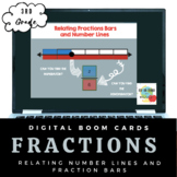 Relating Fraction Bars to Number Lines- Boom Cards-Distanc