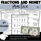 Relating Fractions to Money and Decimals Practice Pages