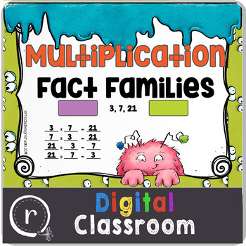 Preview of Relating Multiplication Division Fact Family Google Classroom Distance Learning
