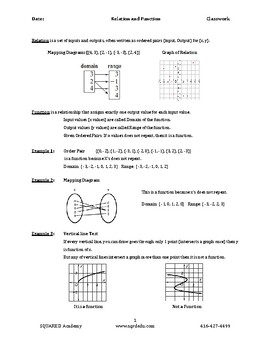 Preview of Relation and Function