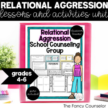 Preview of Relational Aggression Bullying Unit Bundle Powerpoint Lessons Game Notebook