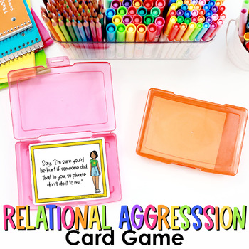 Preview of Relational Aggression School Counseling Group Card Game Bullying