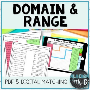 Preview of Relations Domain and Range Digital Activity