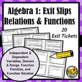 Relations & Functions Exit Tickets: Domain, Range, Functio